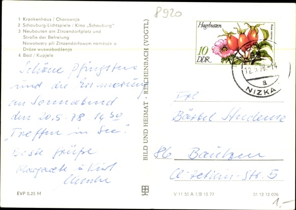 Postcard Niesky in Oberlausitz, hospital, Schauburg Lichtspiele, new buildings on Zinzendorfplatz, Bad
