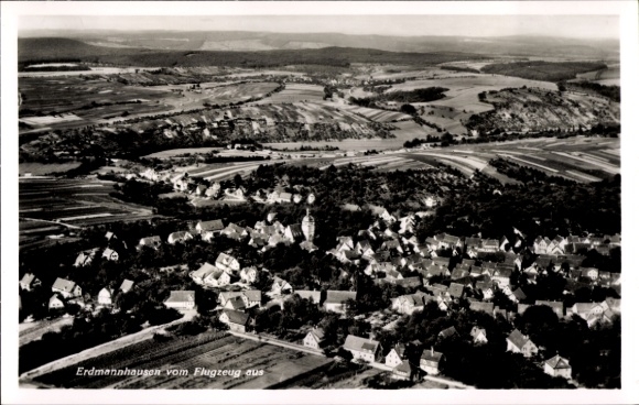 Postcard Erdmannhausen in Württemberg, aerial photograph