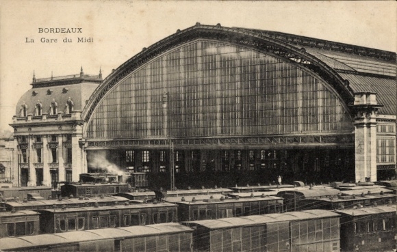 Postcard Bordeaux-Gironde, Gare du Midi