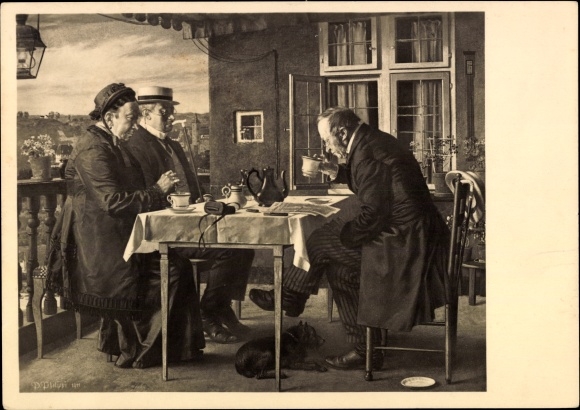 Artist PC Philippi, Peter, In the summer freshness, HDK 572, coffee on the terrace
