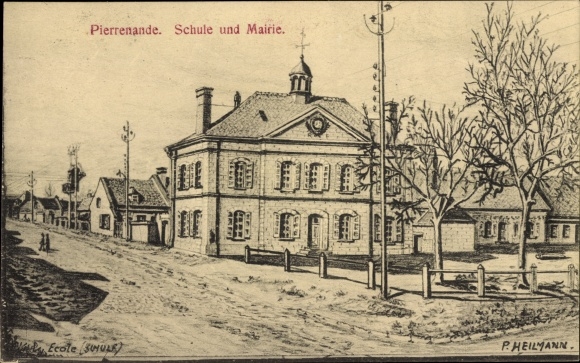 Artist Postcard Pierrenande?, School and Mairie