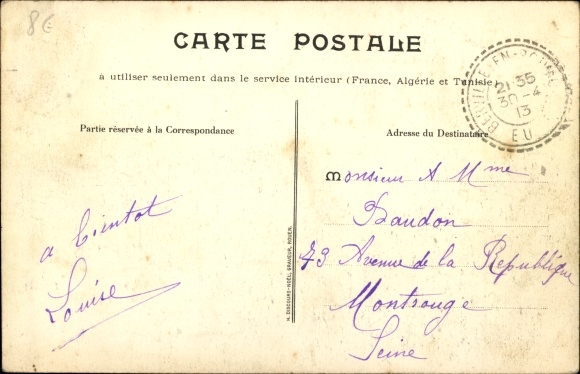 Postcard Bourgtheroulde Eure, The Town Hall, The Monument, Route de la Gare