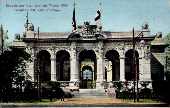 PC Milano Milan Lombardia, Esposizione 1906, Padiglione Citta di Milano