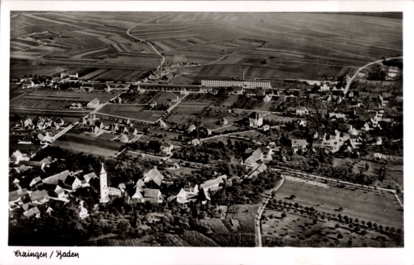 Postcard Erzingen in Klettgau Baden, aerial photograph