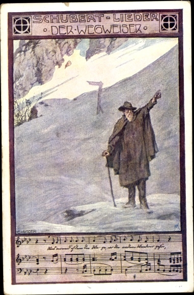 Artist song Postcard Kutzer, Ernst, Schubert songs, the guide