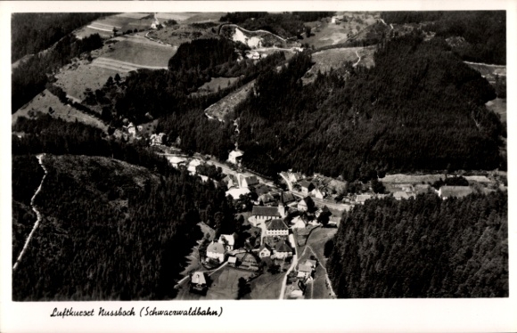 Ak Nussbach Nußbach an der Schwarzwaldbahn Triberg Schwarzwald, Fliegeraufnahme