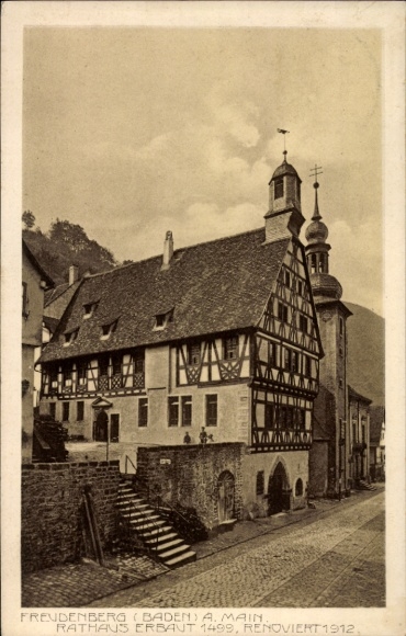 Postcard Freudenberg am Main Baden, Town Hall