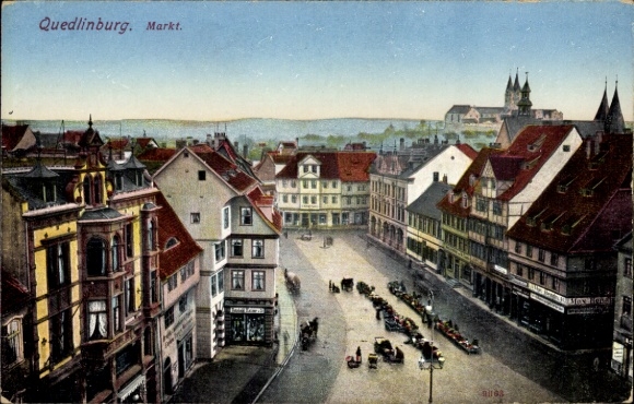 Ak Quedlinburg im Harz, Markt