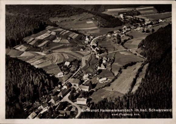 Ak Hammereisenbach Bregenbach Vöhrenbach im Schwarzwald Baden, Luftaufnahme, Landschaft, Schwarzw