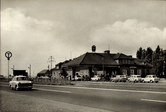 Ak Köckern Sandersdorf Brehna in Sachsen Anhalt, Autobahn-Raststätte, Tankstelle