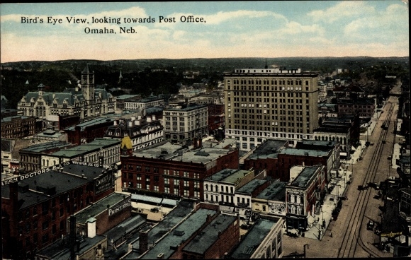 Ak Omaha Nebraska de VS, de stad in, postkantoor