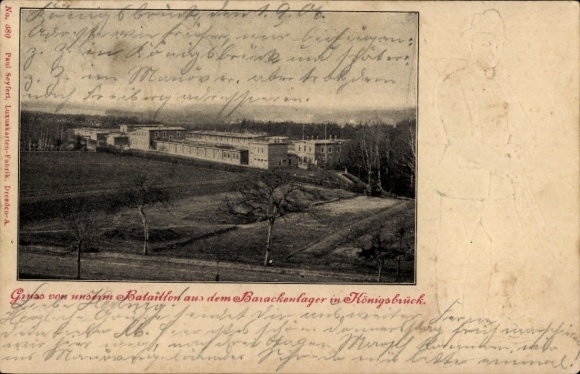 Postcard Königsbrück in Upper Lusatia, barracks camp, battalion
