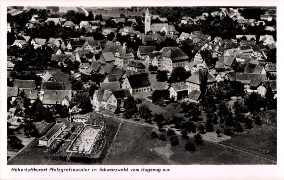 Postcard Pfalzgrafenweiler in the Black Forest Württemberg, aerial photograph
