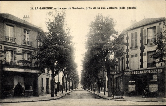 Postcard La Garenne Colombes Hauts de Seine, Rue de Sartoris