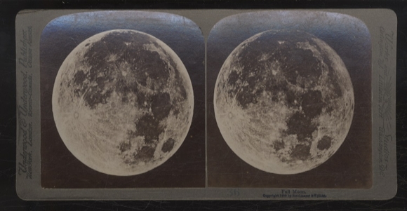 stereo photo, full moon, moon shot
