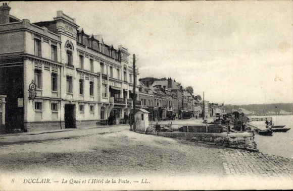 Ansichtkaart Duclair Seine-Maritime, Quai, Hotel de la Poste