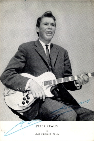 Ak Schauspieler Peter Kraus, Portrait, Gitarre, Autogramm