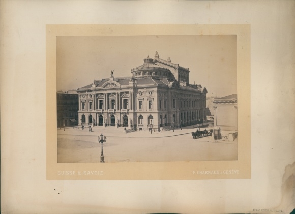 Photo Genève Geneva Switzerland, around 1880, Le Theatre, Atelier F. Charnaux