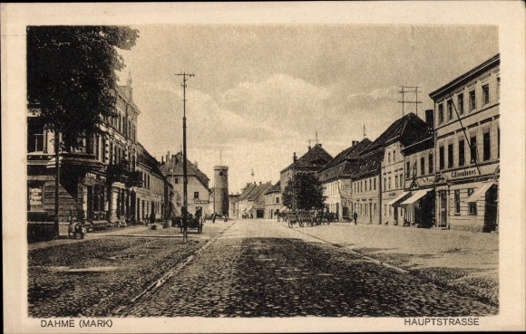 Postcard Dahme in the Mark, main street