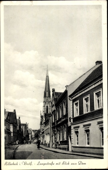 Ak Billerbeck in Westfalen, Partie auf der Langestraße, Dom