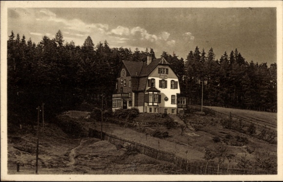 Ak Catterfeld Leinatal in Thüringen, Haus im Wald, Pension Waldheim Maria, Landschaft, Bäume