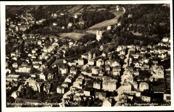 Ak Sonneberg in Thüringen, Fliegeraufnahme