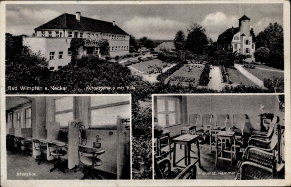 Postcard Bad Wimpfen am Neckar, spa house with villa, inhalation, pneumatic chamber