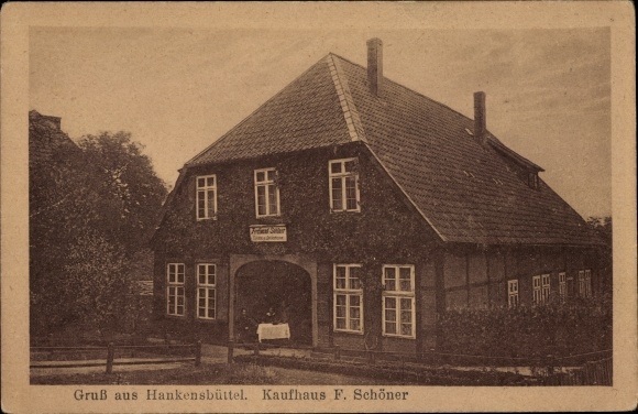 Postcard Hankensbüttel in Lower Saxony, view of a department store