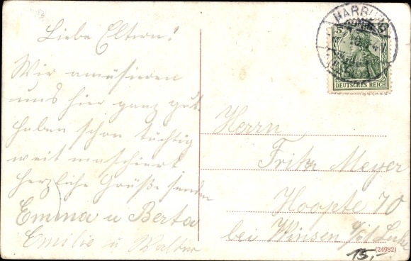 Postcard Hamburg Harburg, Hotel to the Majestic View