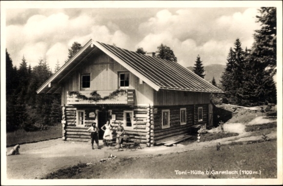Postcard Garmisch Partenkirchen in Upper Bavaria, Toni Hut