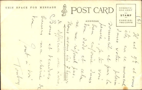 Postcard Denver Colorado, 16th Street, streetcar