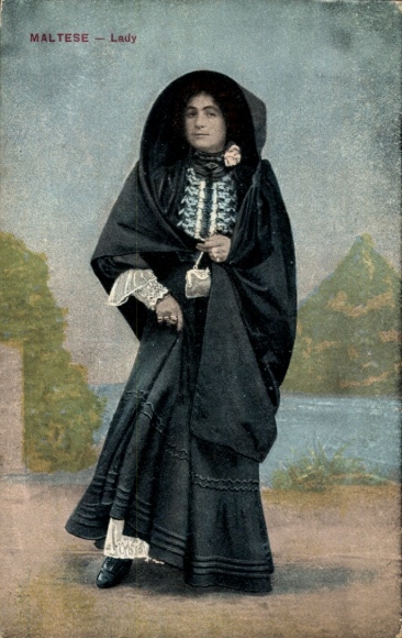 Picture of Malta, woman in Maltese costume