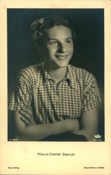 Ak Schauspieler Klaus Detlef Sierck, Portrait, Ross Verlag A 3389/1