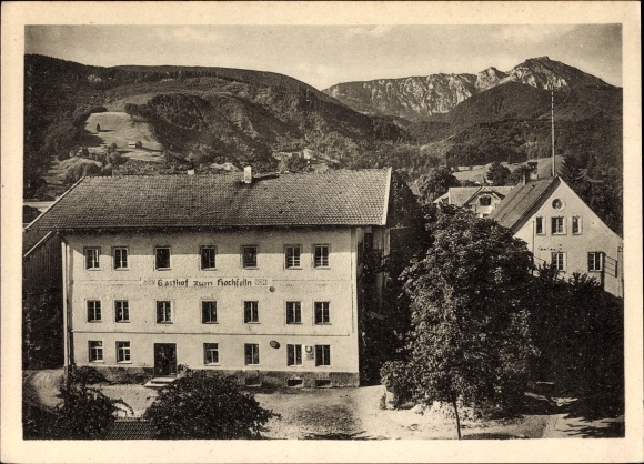 PC Bergen im Chiemgau in the district of Traunstein, view of the town, Inn Zum Hochfelln by Georg Lang