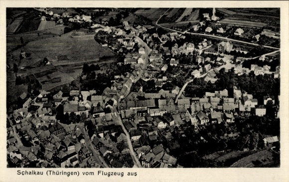 Ak Schalkau in Thüringen, Fliegeraufnahme