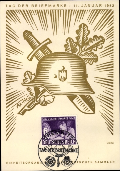 Kunstenaarskaart Axster Heudtlass, Postzegeldag 1942