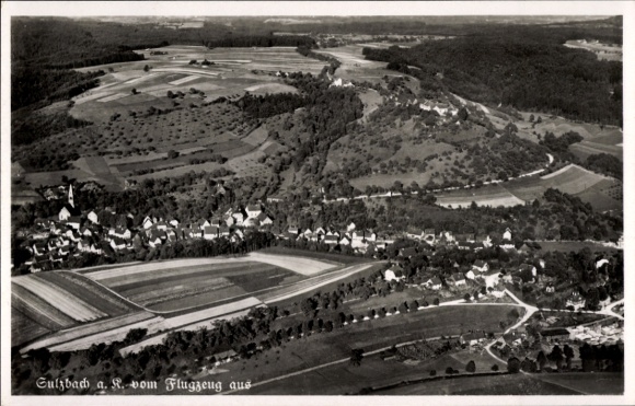 Postcard Sulzbach am Kocher Württemberg, aerial photograph
