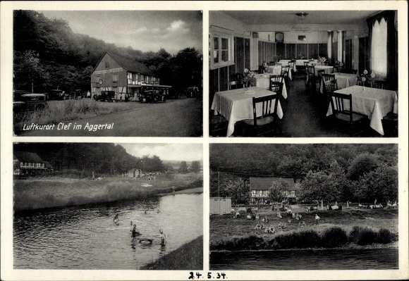 Postcard Clef Klef Overath in the Bergisches Land, Gasthaus Waldfriede, interior view