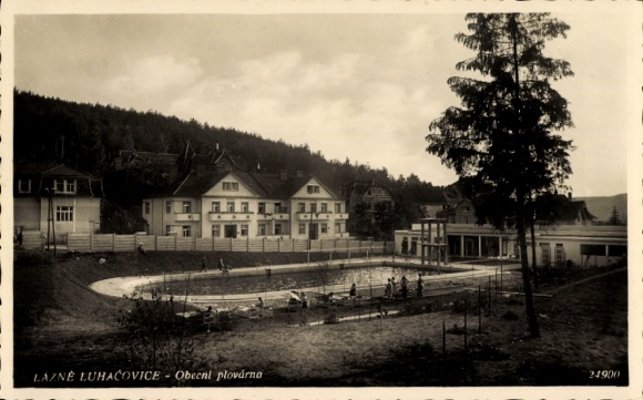 Ak Lazne Luhačovice Bad Luhatschowitz Region Zlin, Städtisches Schwimmbad