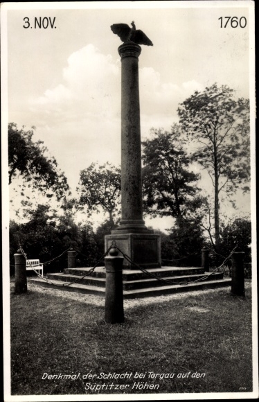 Ak Torgau an der Elbe, Denkmal Schlacht 1760, Süptitzer Höhen