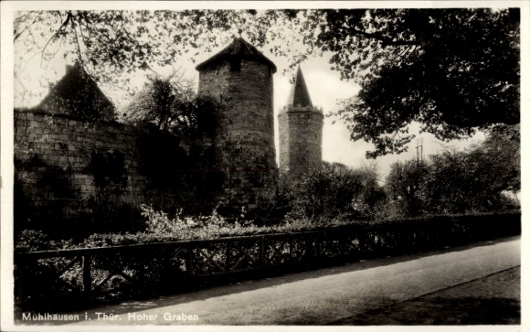 Postcard Mühlhausen in Thuringia, Hoher Graben