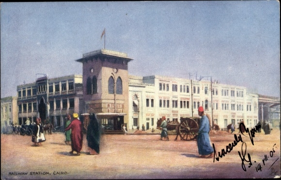 Postcard Cairo Cairo Egypt, Railway Station