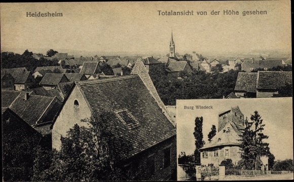 PC Heidesheim am Rhein, total view seen from above, Windeck Castle