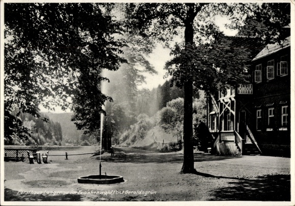 Postcard Geroldsgrün in the Franconian Forest Upper Franconia, Forsthaus Langenau