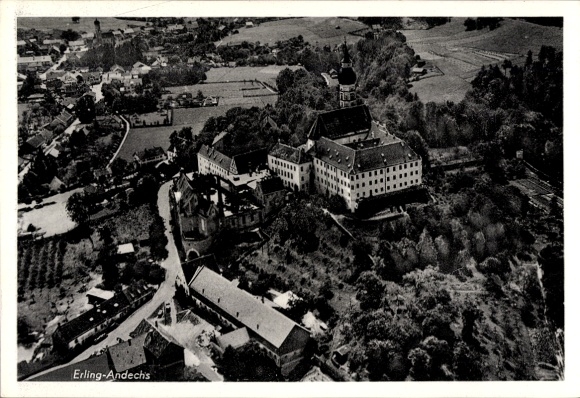 Ak Erling Andechs in Oberbayern, Fliegeraufnahme