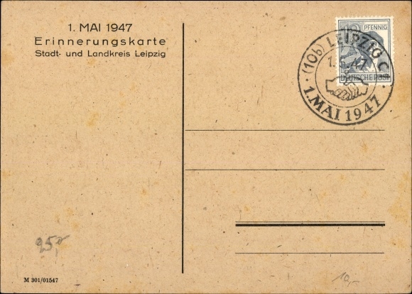 Artist PC May 1, 1947, Our Call, Your Confession, Day of the Workers, Leipzig