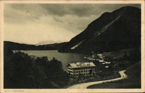Postcard Walchensee Kochel am See, Hotel