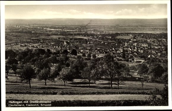 PC Haltingen Weil am Rhein, with border triangle (Germany, France, Switzerland), panorama