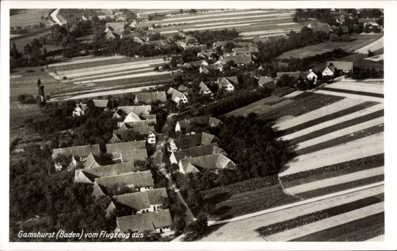 Postcard Gamshurst Achern in Baden Schwarzwald, aerial photograph