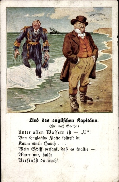 Lied Künstler Ak Lied des englischen Kapitäns, Unter allen Wassern ist U, englischer Seemann
